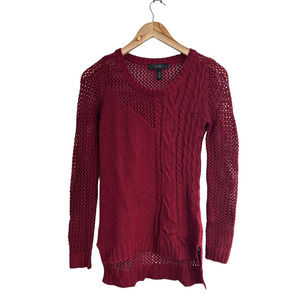 Jessica Simpson Burgundy Knit Hi Low‎ Sweater XS